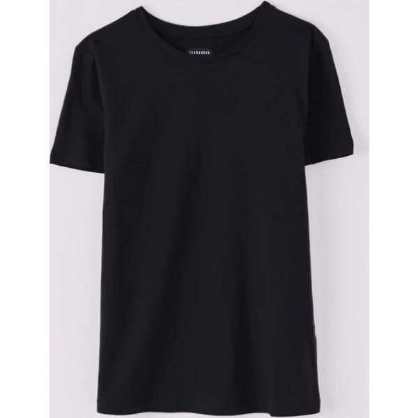 t-shirt Terranova nero tinta unita