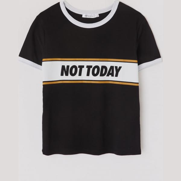T-shirt girocollo a maniche corte nero Terranova nero