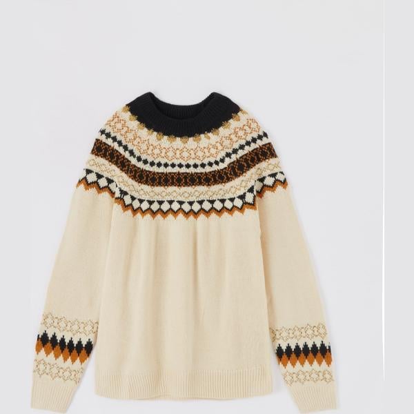 Maglione jacquard bianco Terranova bianco