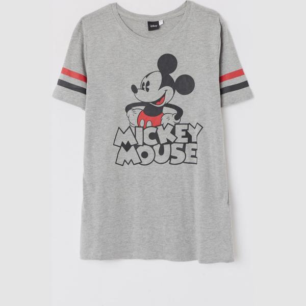 T-shirt melange girocollo grigio Terranova grigio con stampe