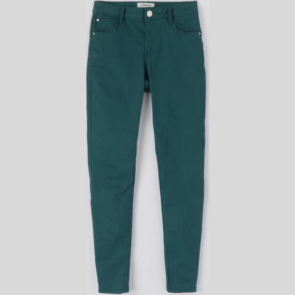 pantaloni skinny Terranova verde tinta unita