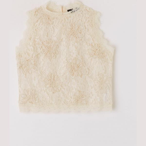 Top con pizzo bianco Terranova bianco