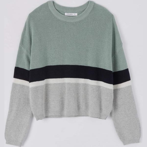 pullovers Terranova verde fantasia