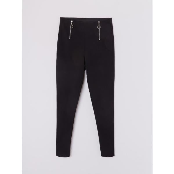Pantalone skinny con zip elasticizzato nero Terranova nero