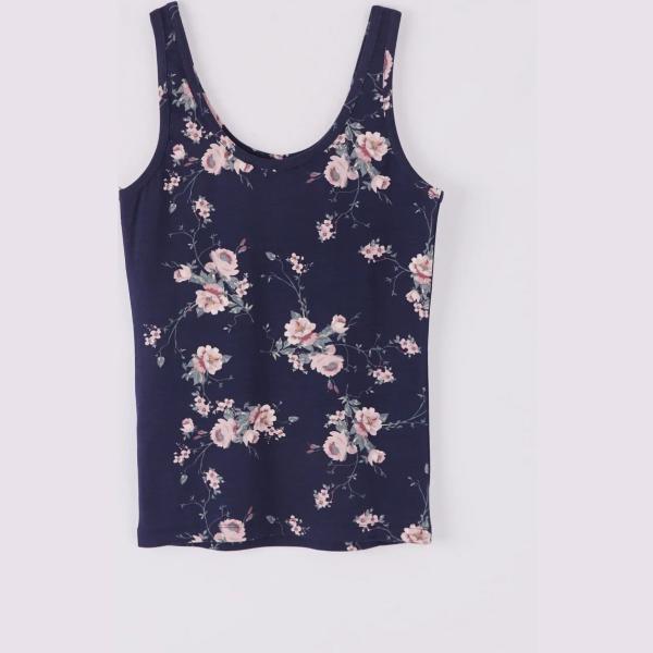 top Terranova blu a fiori