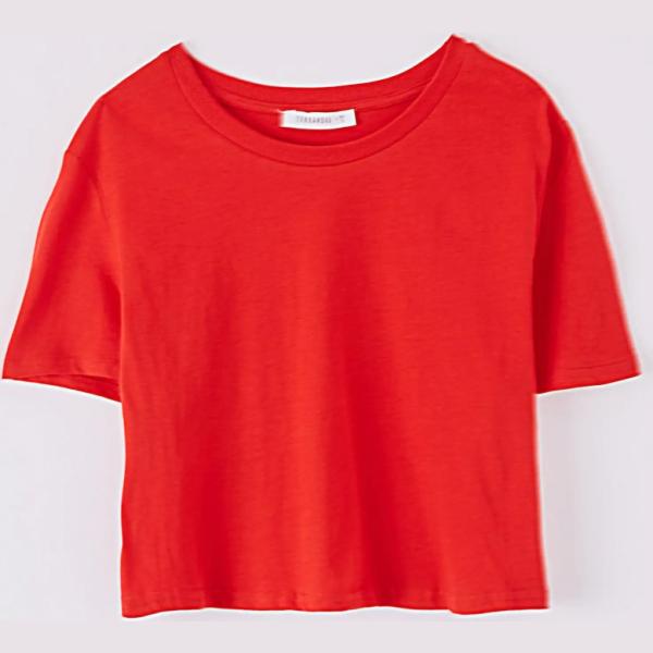 t-shirt Terranova rosso tinta unita