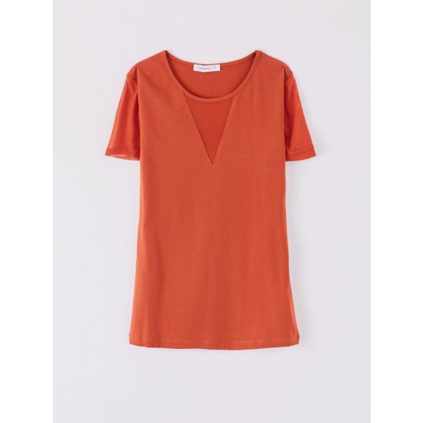 t-shirt Terranova arancione tinta unita