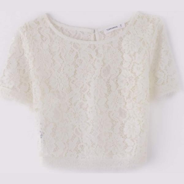 t-shirt Terranova bianco tinta unita