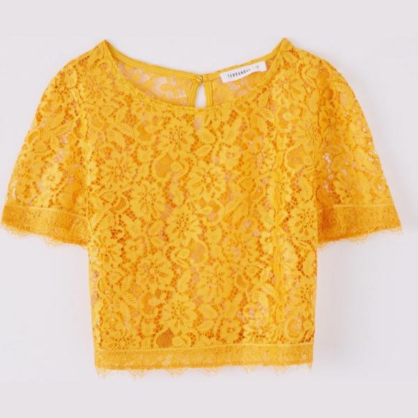 t-shirt Terranova giallo tinta unita
