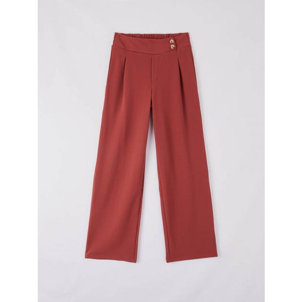 pantaloni a palazzo Terranova rosso tinta unita