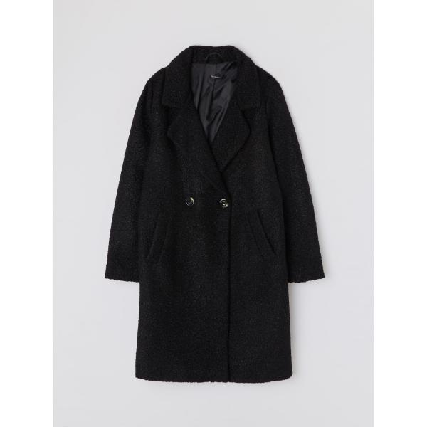 Cappotto doppiopetto collo con revers tinta unita nero Terranova nero tinta unita