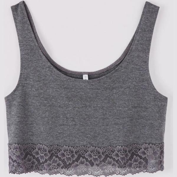 top Terranova grigio tinta unita
