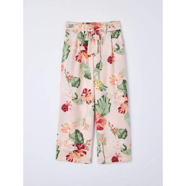 pantaloni Terranova bianco a fiori