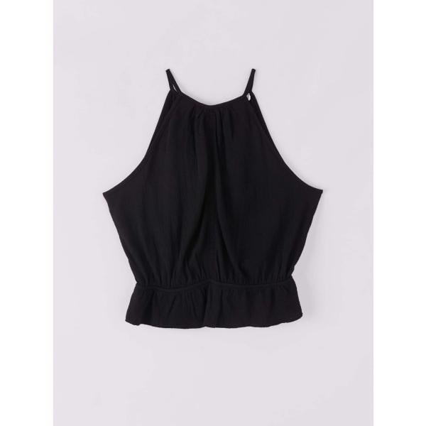 top Terranova nero tinta unita