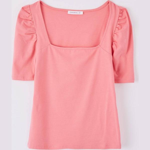 t-shirt Terranova viola tinta unita