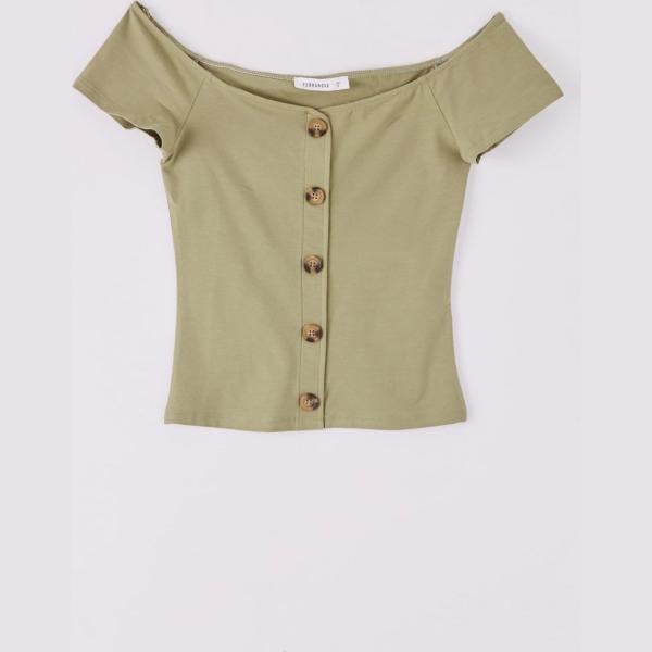 t-shirt Terranova verde tinta unita