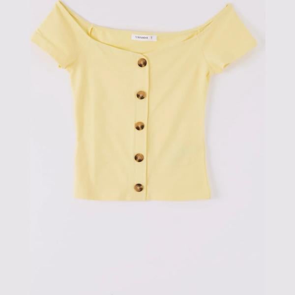 t-shirt Terranova giallo tinta unita