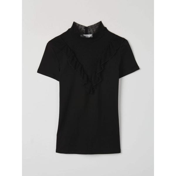 t-shirt Terranova nero a pois