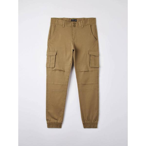 pantaloni cargo Terranova bianco tinta unita