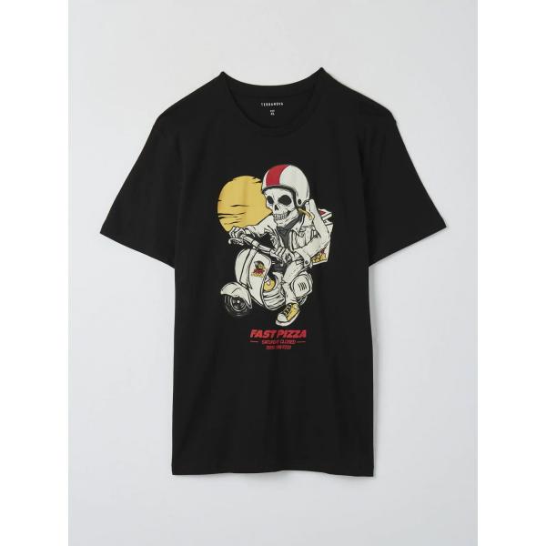t-shirt Terranova nero con stampe