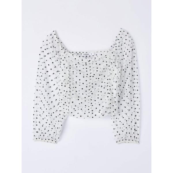 t-shirt Terranova bianco a pois