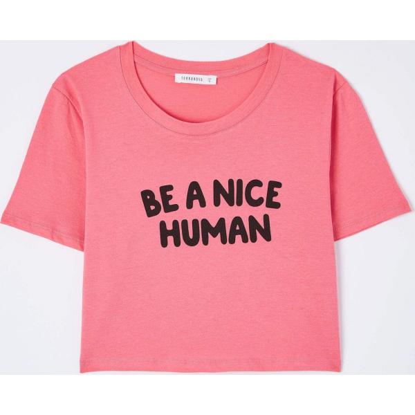 t-shirt Terranova rosa con stampe