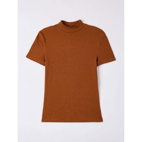 t-shirt Terranova marrone tinta unita