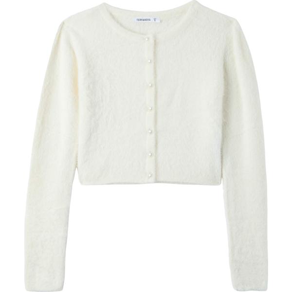 cardigans Terranova bianco tinta unita