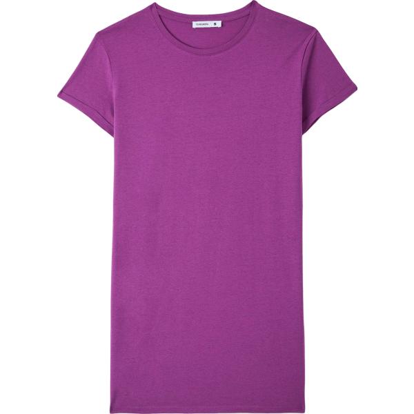 t-shirt Terranova viola tinta unita
