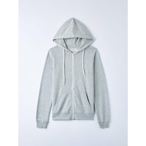 felpe con cappuccio Terranova grigio tinta unita