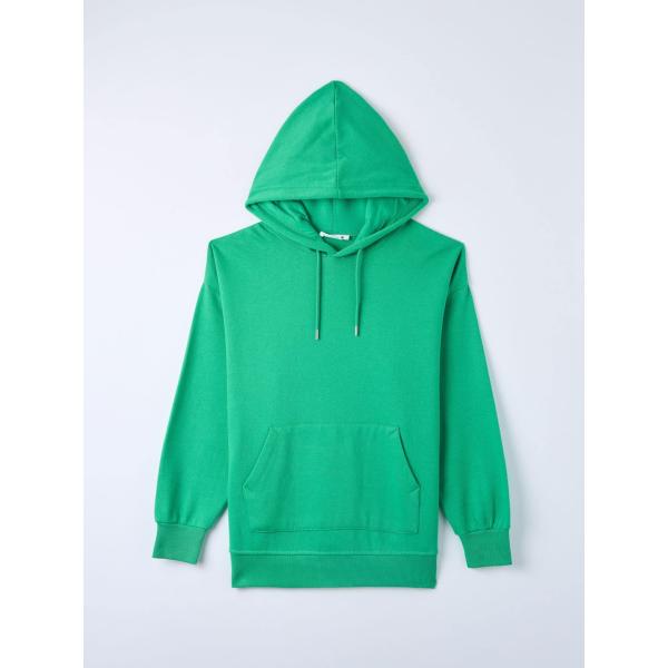 felpe con cappuccio Terranova verde tinta unita