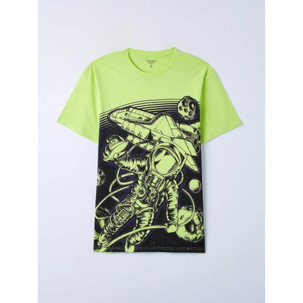 t-shirt Terranova viola con stampe