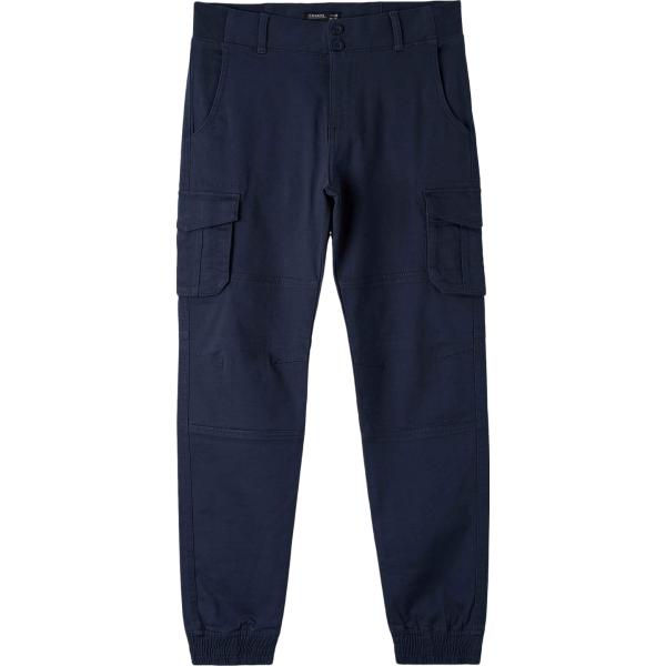 pantaloni cargo Terranova blu tinta unita