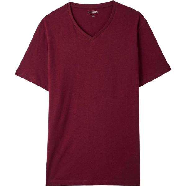 t-shirt Terranova rosso tinta unita