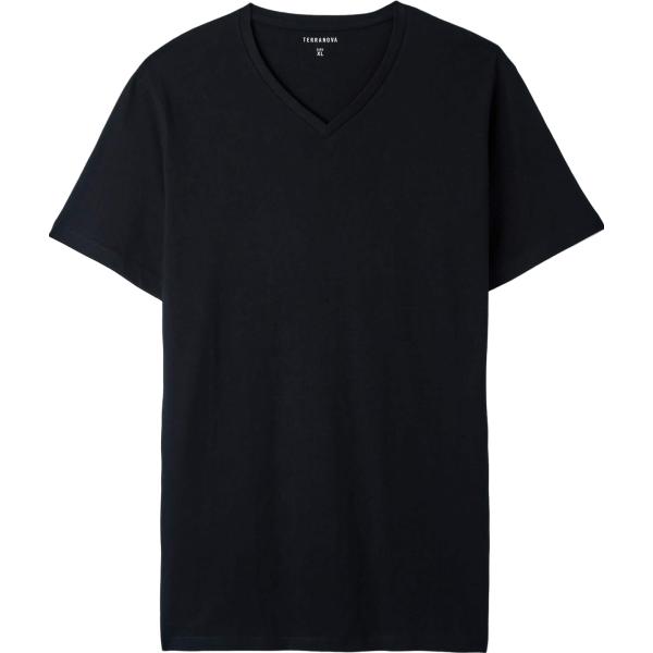 t-shirt Terranova nero tinta unita
