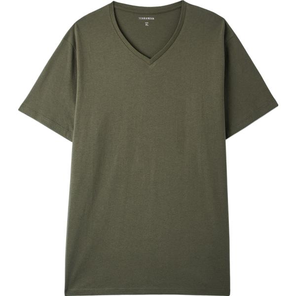 t-shirt Terranova verde tinta unita