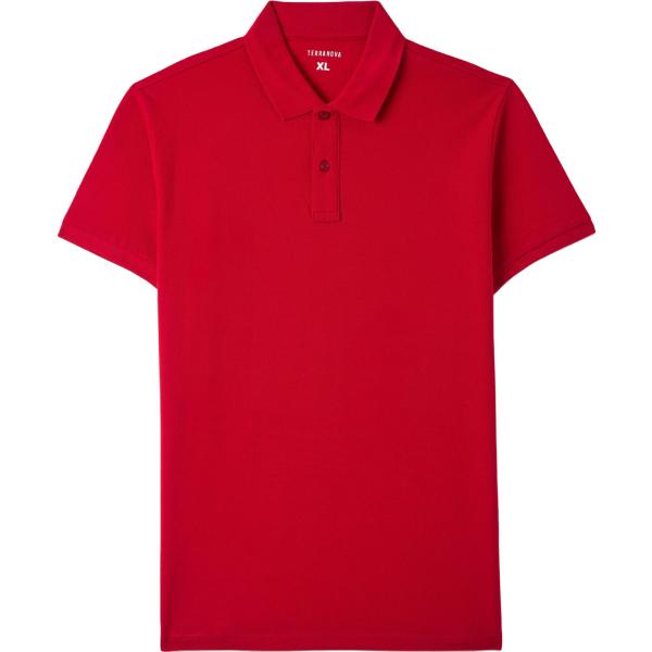 polo Terranova rosso tinta unita