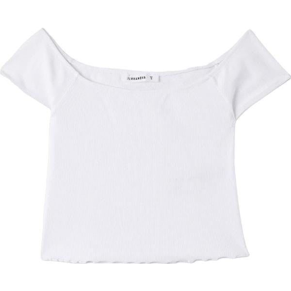 t-shirt Terranova bianco tinta unita