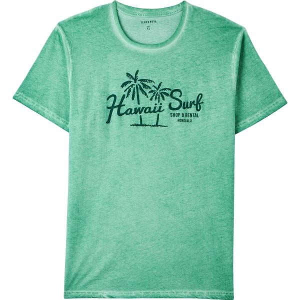 t-shirt Terranova verde con stampe