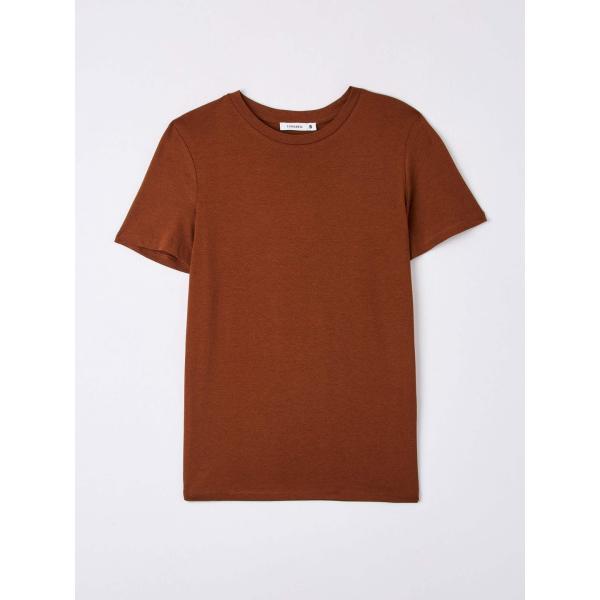 t-shirt Terranova marrone tinta unita
