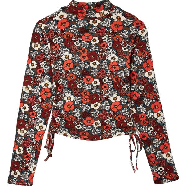 t-shirt Terranova marrone a fiori