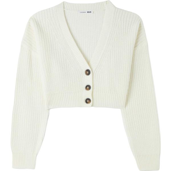 cardigans Terranova bianco tinta unita