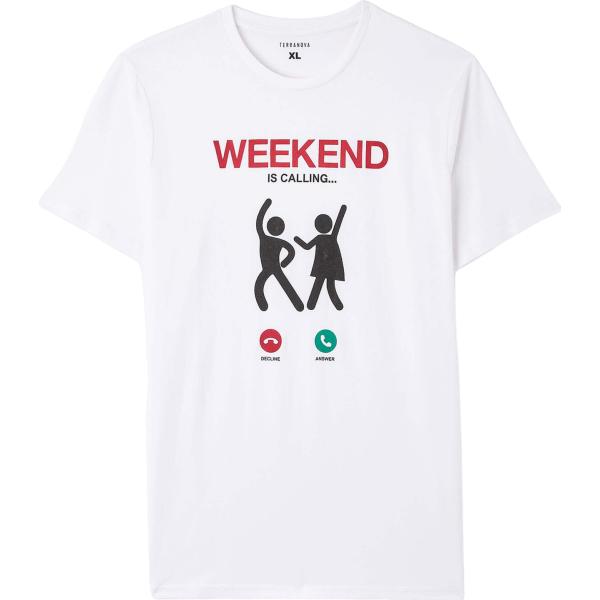 t-shirt Terranova bianco con stampe