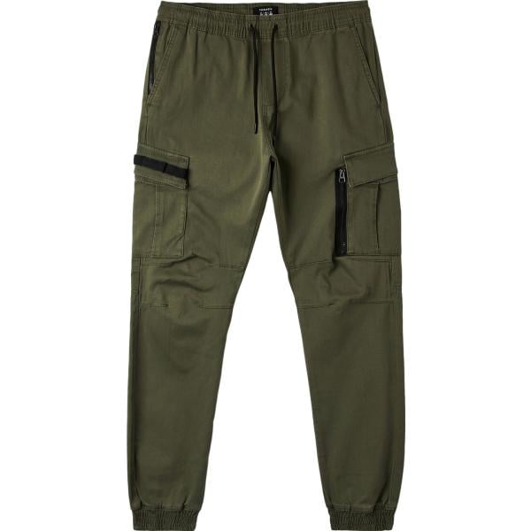 pantaloni cargo Terranova verde tinta unita