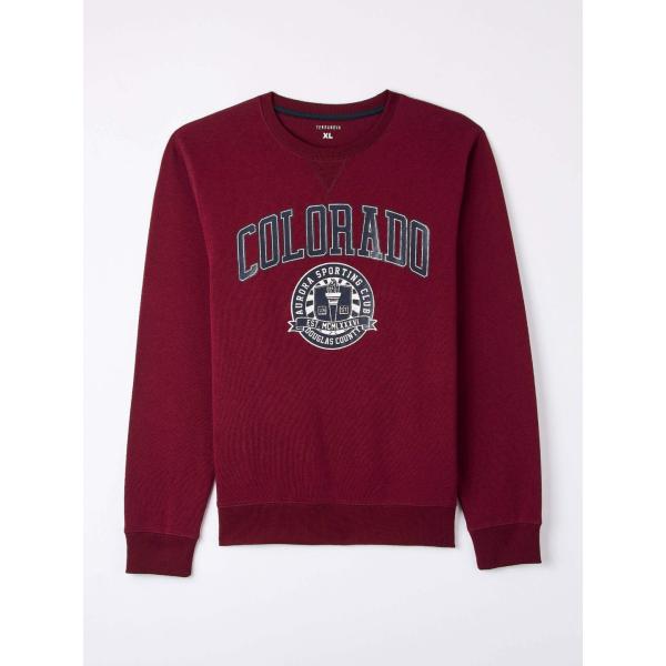 felpe con cappuccio Terranova rosso con stampe