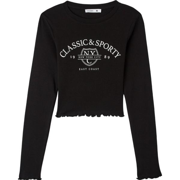 t-shirt Terranova nero con stampe