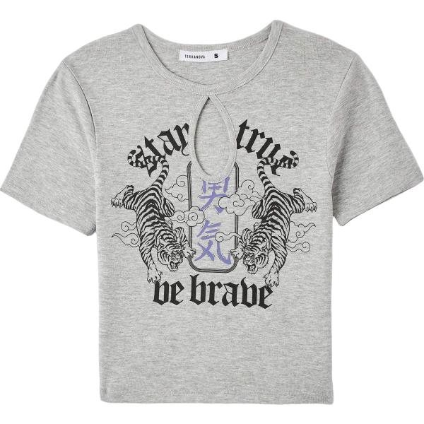 t-shirt Terranova grigio con stampe