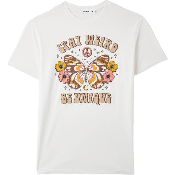 t-shirt Terranova bianco con stampe