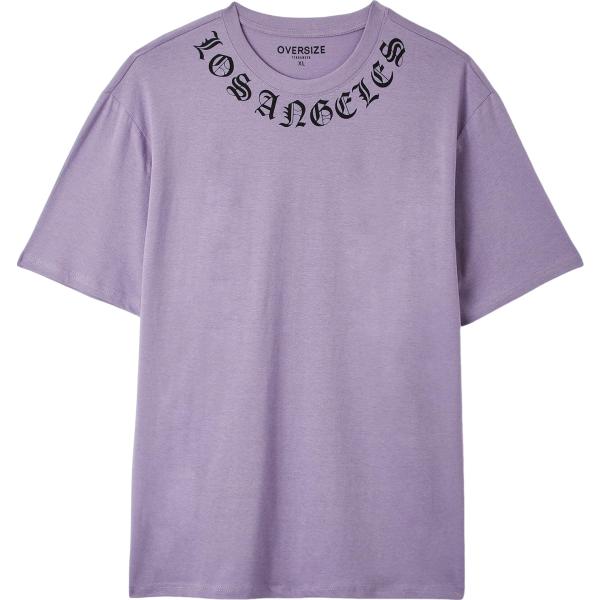 t-shirt Terranova viola con stampe