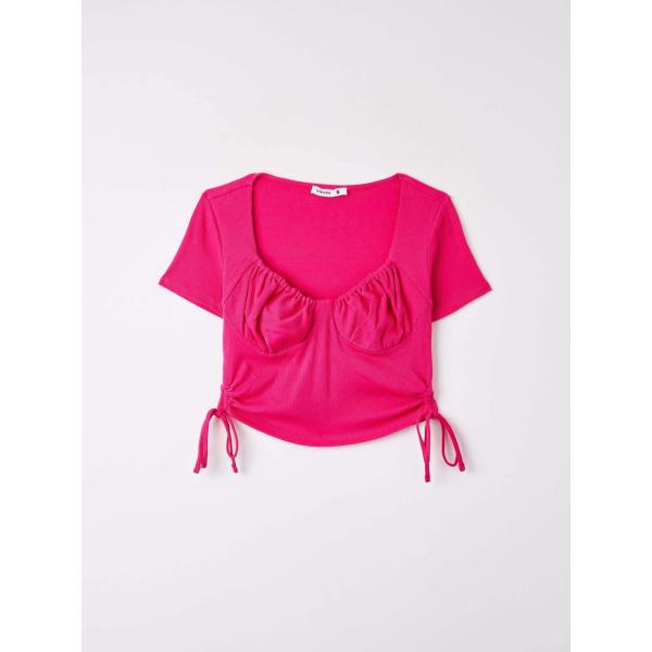 t-shirt Terranova rosso tinta unita